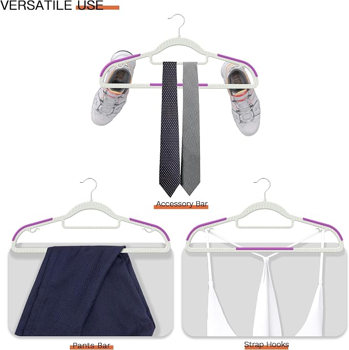 20 Pack Heavy Duty Plastic Hangers, Non Slip Clothes Hangers - Image 6