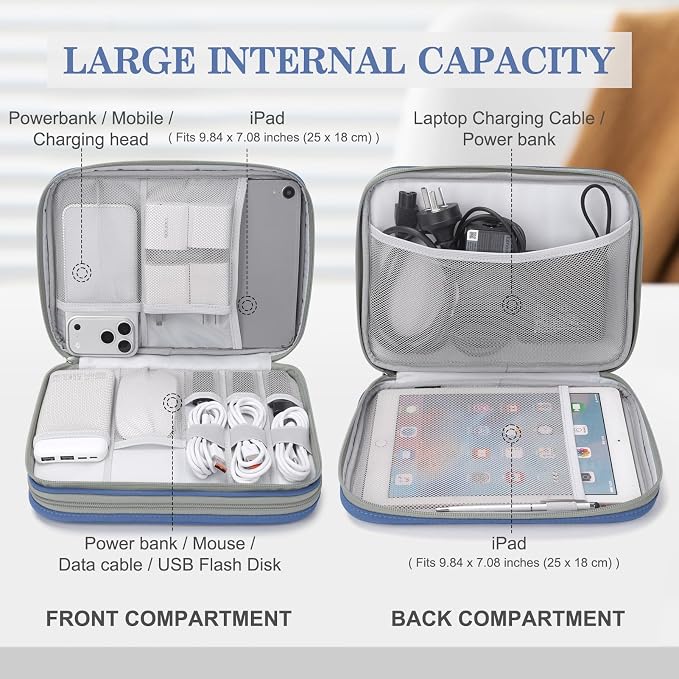 FYY Electronic Organizer, Travel Tech Pouch Bag, Extra Large, Waterproof - Image 3
