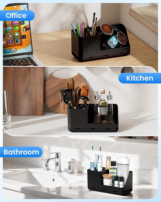 Toothbrush Holder Bathroom Counter Organizer & Storage Detachable | Anti-Slip - Image 7