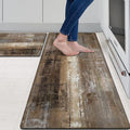 MAYHMYO Anti Fatigue Kitchen Mat - Set of 2 - Taupe Abstract Art Comfort Mats - Cushioned, Non Slip Floor Mat,17.3 x 29 x 0.4 inch + 17.3 x 47 x 0.4 inch