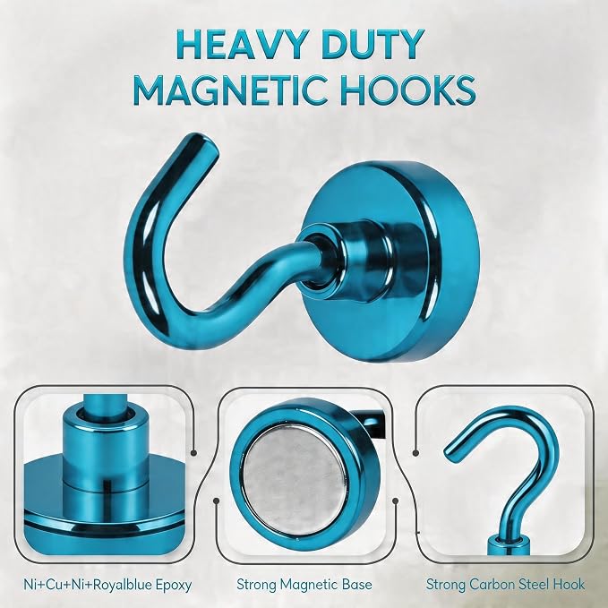 Neosmuk Magnetic Hooks, 30lb Heavy Duty, 15 Pack - Image 5
