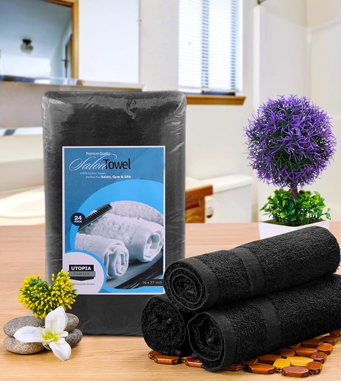 Utopia Towels Salon Towels, 16x27 in, 100% Cotton, Gym & Beauty Care - Image 2