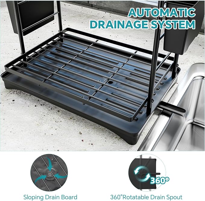 Simple Trending Dish Rack, Dish Drying Rack 2 Tier, Stainless Steel Dish - Image 7