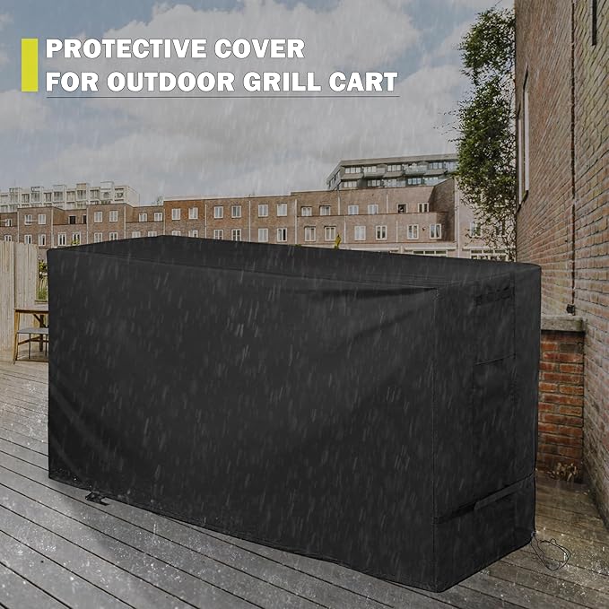 Grill Table Cover for GDLF Grill Table Compatible with Big Green Egg, Outdoor Grill Cart Cover for GDLF Large BBQ Station Prep Table All Weather Protective
