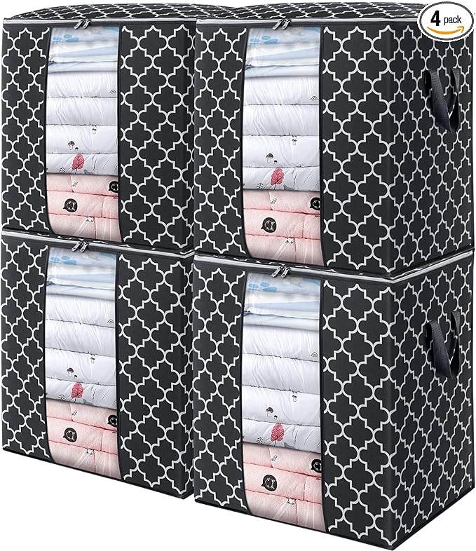 Storage Bags 4 Pack 100L Clothes Organization and Storage Containers | Large by WiseLife