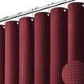 Dynamene Extra Long Waffle Shower Curtain 256 GSM Fabric 72x96 Burgundy by Dynamene