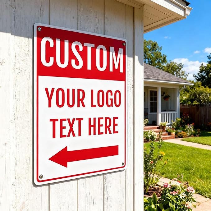 Custom Outdoor Metal Sign for Home Door and Office Wall, 14x10 Inch, Rust-Free Aluminum Weather Resistant, Waterproof, Durable Ink, Easy to Mount