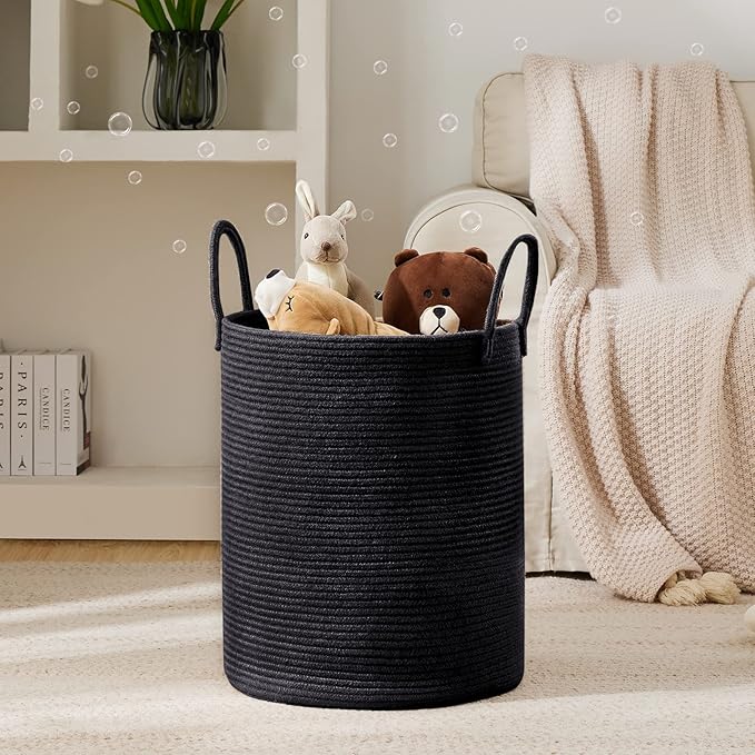 YOUDENOVA Woven Rope Laundry Hamper Basket, 72L Blanket Basket - Image 2