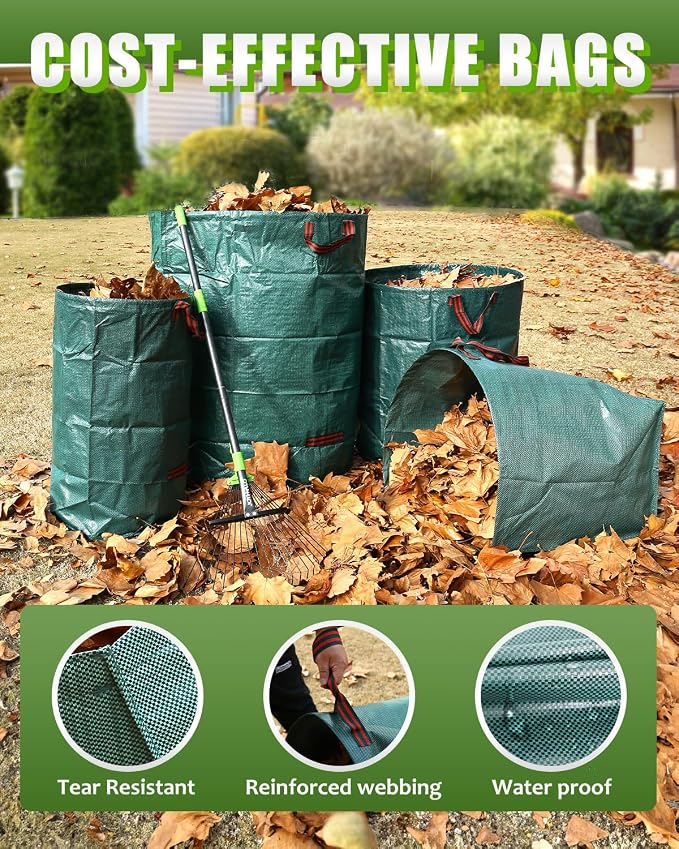 2 Pack 50 Gallon Dustpan-Type Garden Bag - Image 3