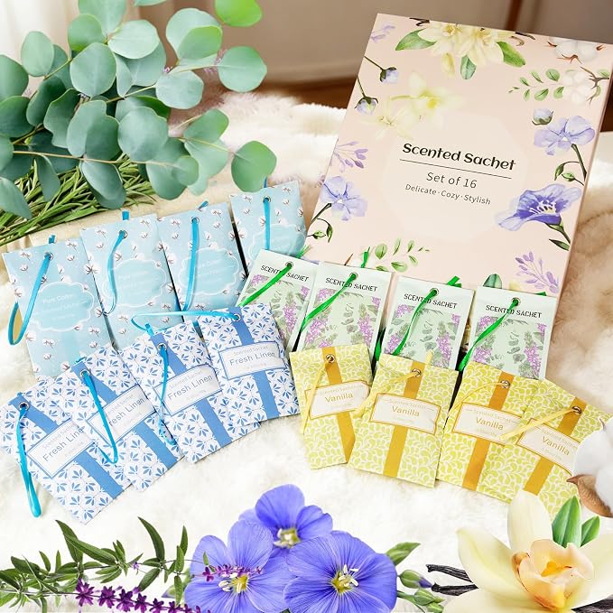 STRN Scented Sachets for Drawer and Closet, 16 Packs 4 Scents Long-Lasting - Image 7