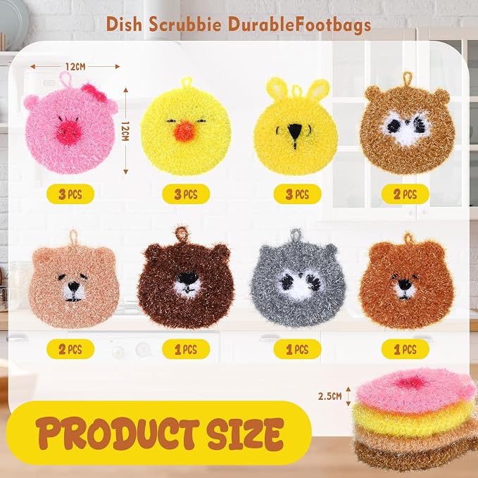 Kenning 16 Pcs Dish Scrubber Non Scratch Dish Washing Scrubbers Reusable - Image 2