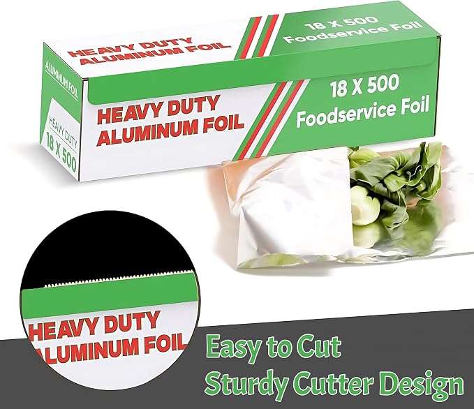 Aluminum Foil Wrap Roll 18 in x 500 ft Heavy Duty Commercial and Home Use - Image 2