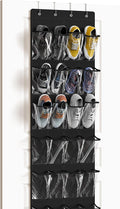 Simple Houseware 24 Pockets Clear Over the Door Shoe Organizer, 4 Durable Metal by SimpleHouseware