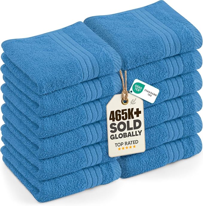 Utopia Towels 12 Pack Premium Wash Cloths, 12x12 in, Electric Blue | Highly by Unknown
