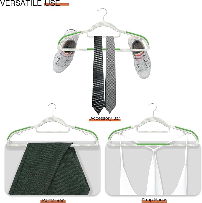 20 Pack Heavy Duty Plastic Hangers, Non Slip Clothes Hangers - Image 6