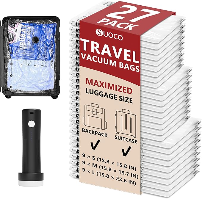 Travel Vacuum Bags for Clothing by SUOCO