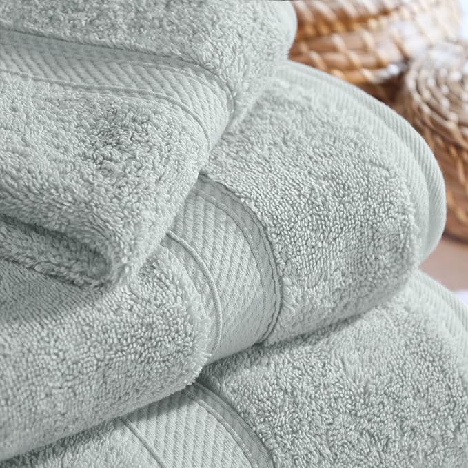 SUPERIOR Egyptian Cotton Ultra Plush & Absorbent, 3 Piece Set, Sea Foam | Quick - Image 7