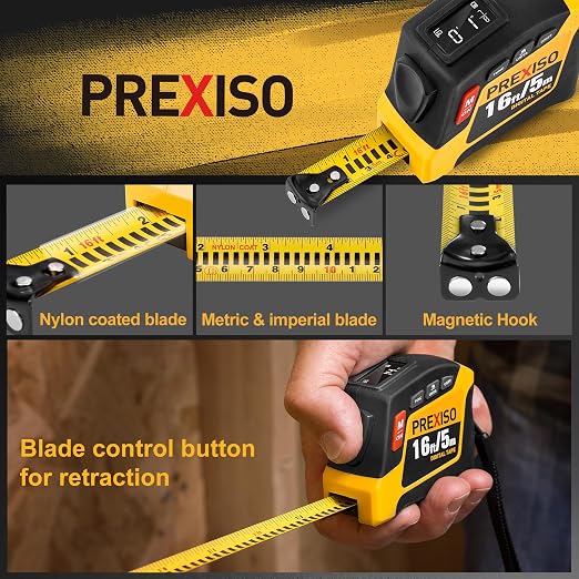 PREXISO 2-in-1 Digital Tape Measure, 16Ft Rechargeable Measuring Tape - Image 3