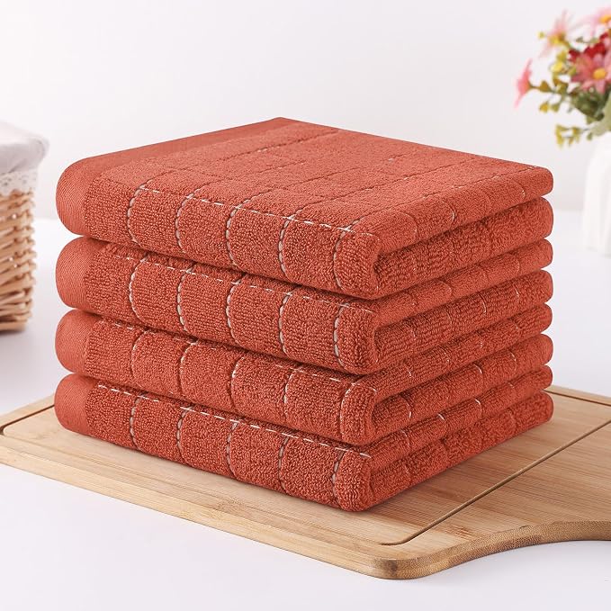 Homaxy 100% Cotton Terry Kitchen Towels, 4 Pack - Image 8