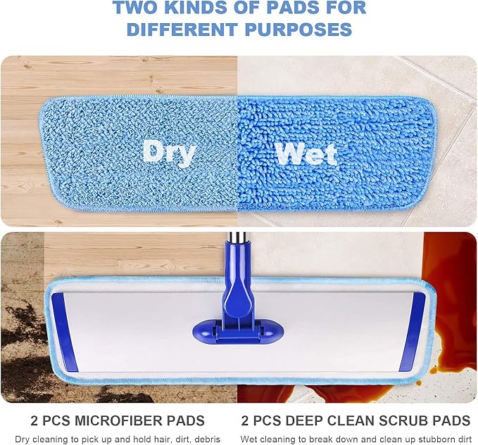 18" Professional Microfiber Mop Floor Cleaning mop, Flat Mop - Image 2