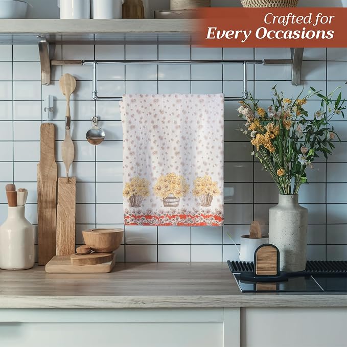 Maison d' Hermine Kitchen Towels Set of 3 Reusable 100% Cotton 27.50" x 20" - Image 5