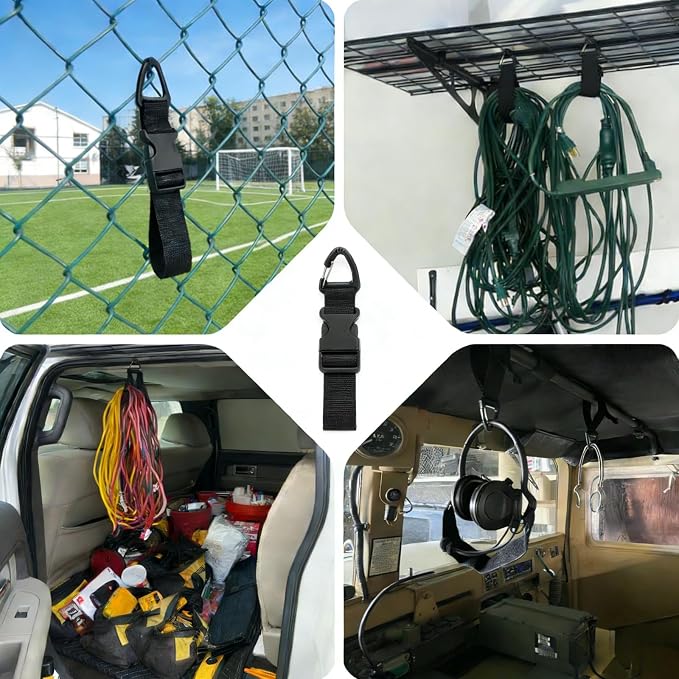 Heavy Duty Extension Cord Organizer 6 Pack Black 17" Adjustable Storage Straps - Image 6