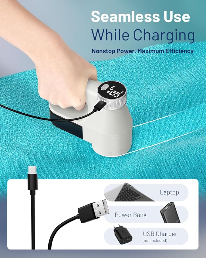 BEAUTURAL Fabric Shaver, Rechargeable Lint Remover - Image 5
