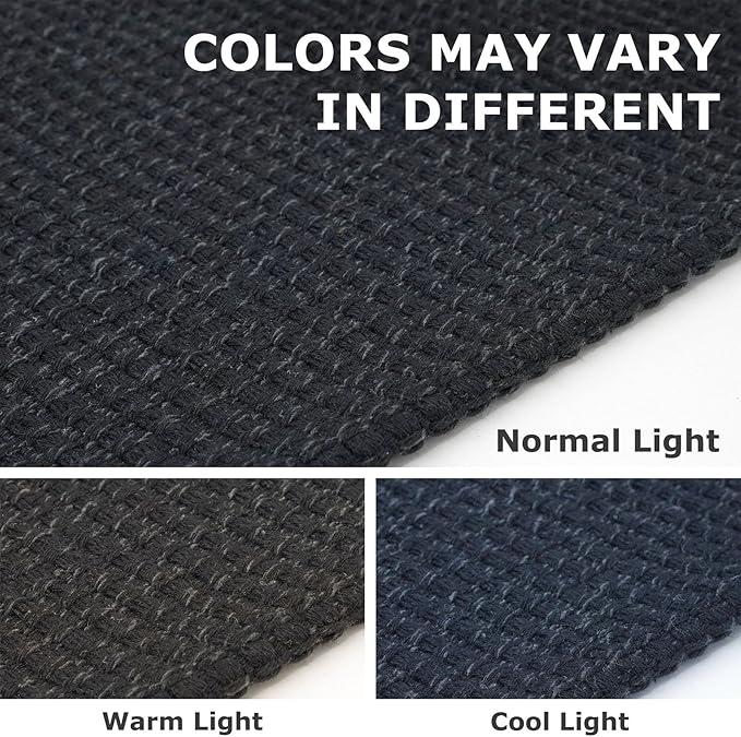 IOHOUZE Washable Exrea Long Hallway Runner Rug 3x14 Non Slip Rubber Backed Kitchen Runner Entryway Runner Indoor, Woven Rugs Floor Carpet for Kitchen Hall Entryway Stair,Black/Grey