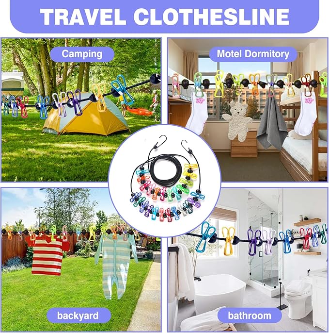 Travel Clothesline: 11.8Ft Portable Clothes Line - Image 4