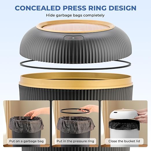 Pukomc Smart Sensor Wastebasket, Convenient and Hygienic Easy to Use | - Image 5