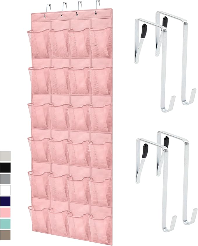 GORILLA GRIP Over the Door Shoe Organizer, 24 Large Pockets, Space Saving by Unknown