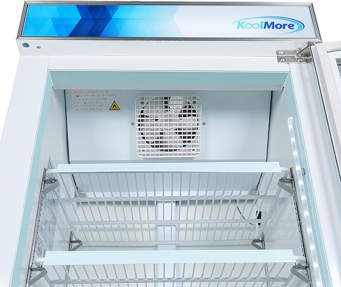 KoolMore 26 in. Commercial One Glass Door Display Upright Freezer Merchandiser in White 9 Cu. Ft. (MDF-1GD-9C-WH)