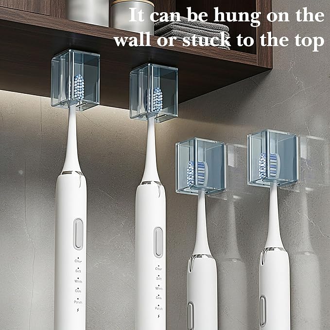 4 Pack Toothbrush Holders for Bathrooms Shower, Wall Mount Toothbrush Organizer - Image 6