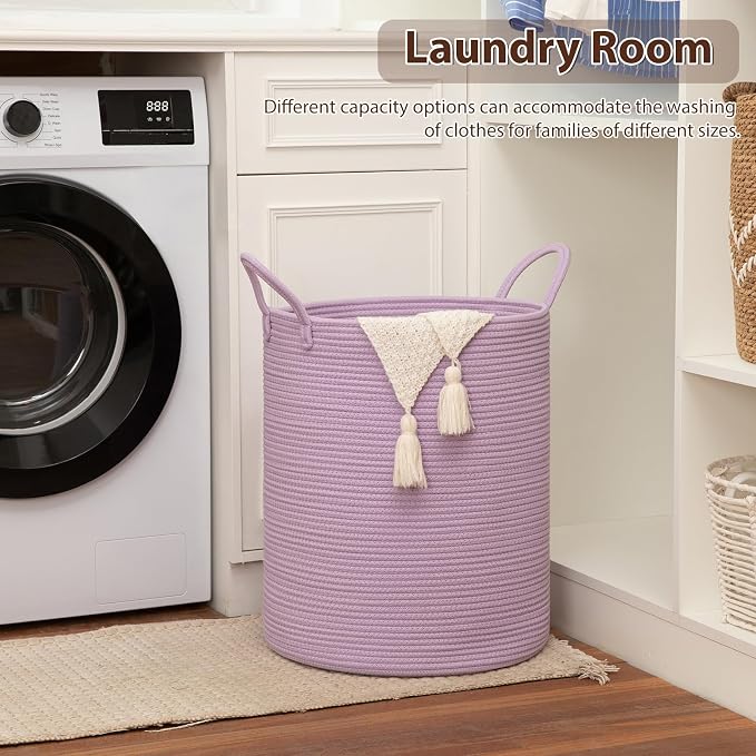 OIAHOMY 60L Nursery Hamper Laundry Basket Laundry Hamper Purple - Image 4
