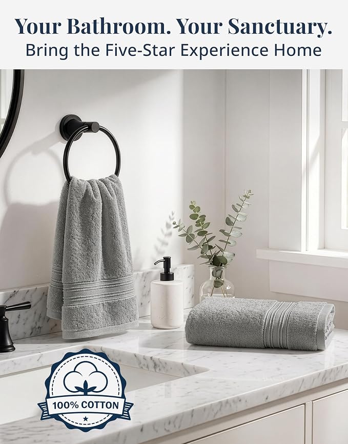 LANE LINEN Hand Towels 100% Cotton 4 Pack Soft Absorbent 16x28 - Image 6