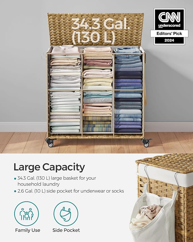 SONGMICS Rolling Laundry Hamper - Image 7