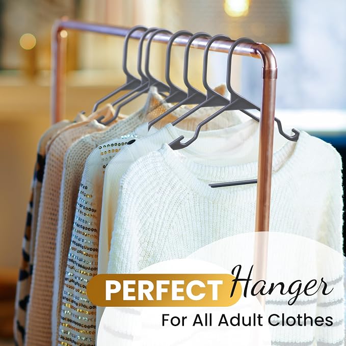 200 Pack Plastic Hanger for Shirt Pants Coats Dresses Skirts Suits Jackets - Image 2