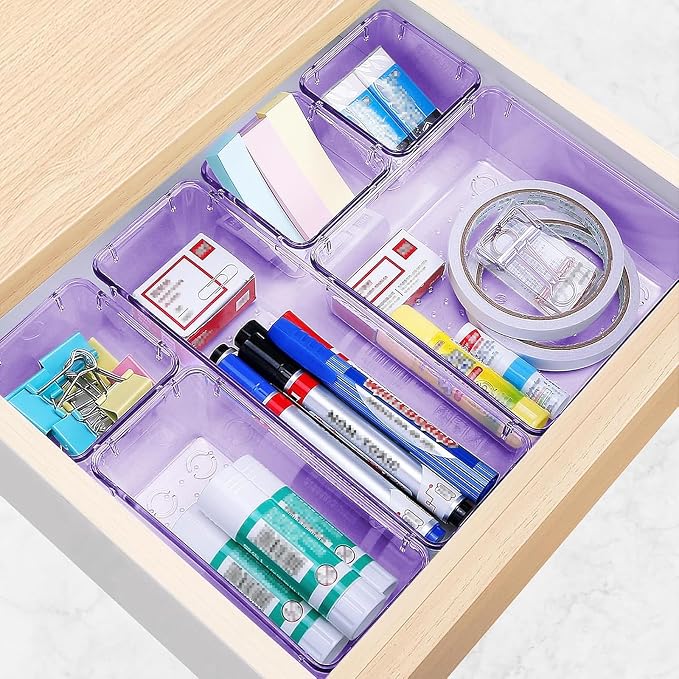 16 PCS Drawer Organizer Set, 5 Size Bathroom and kitchen organizer Trays | - Image 5