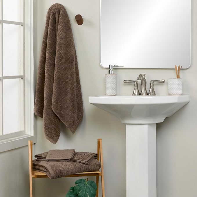 SKL Home CloudSoft Washcloth Set, 100% Cotton Luxury, Mink Brown | Premium - Image 4