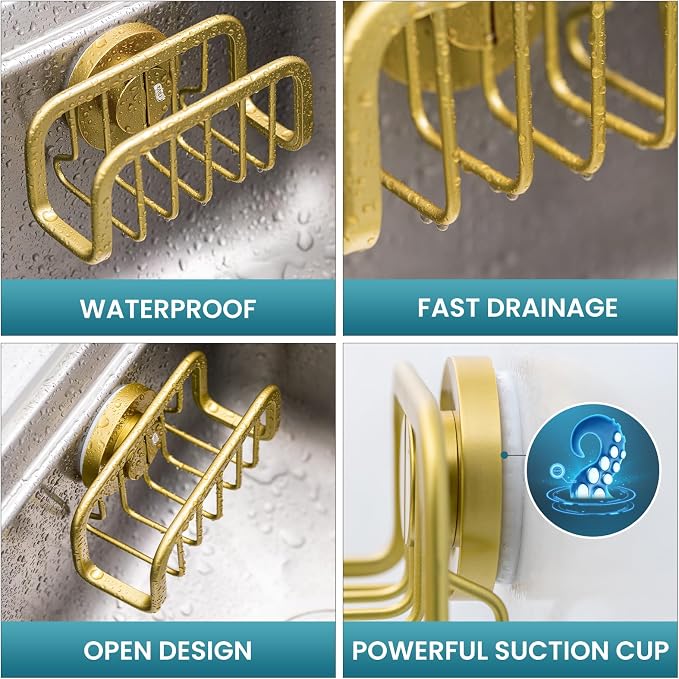 TAILI Gold Sponge Holder for Kitchen Sink - Image 5