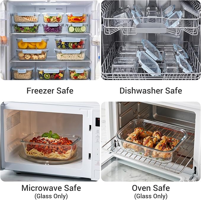 Dealusy 10 Sets 36 oz & 12 oz Glass Food Storage Containers - Image 5
