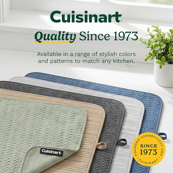 Cuisinart Dish Drying Mat for Kitchen Counter, quick-dry microfiber, machine - Image 8