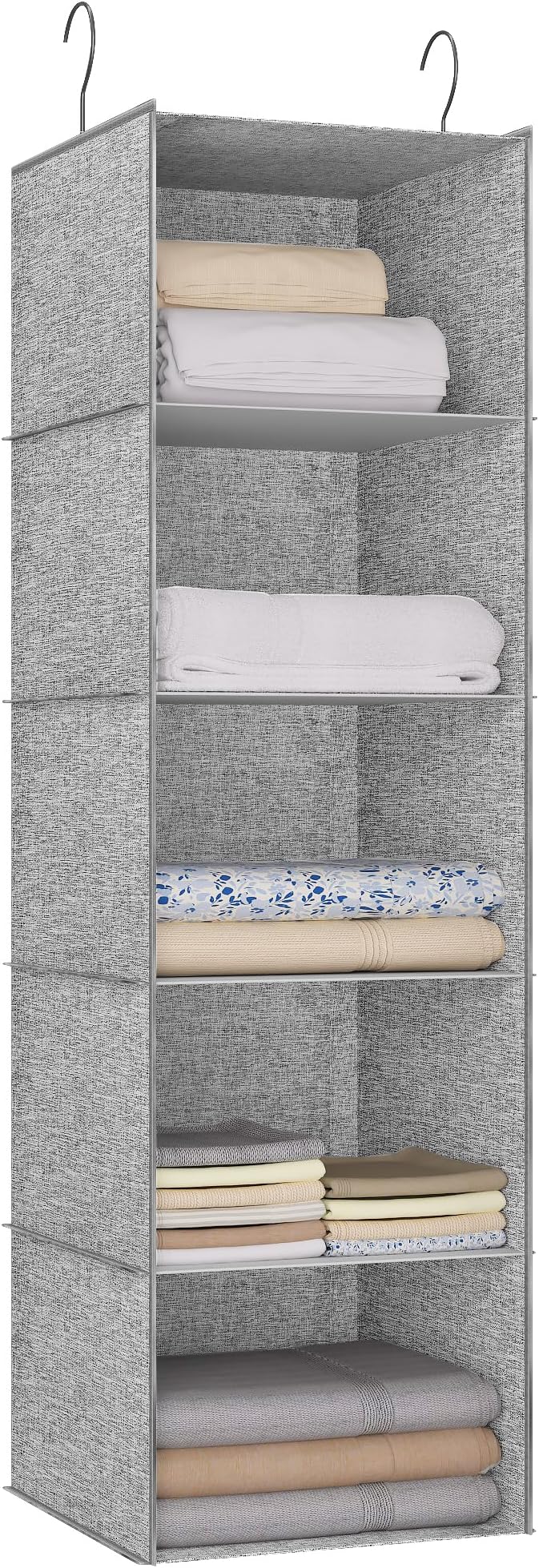 Hanging Closet Organizer 5-Shelf, Oxford Linen Wardrobe Storage, shoes & by DonYeco