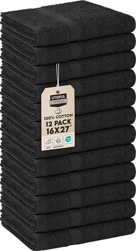 Utopia Towels Salon Towels, 16x27 in, 100% Cotton, Gym & Beauty Care by Unknown