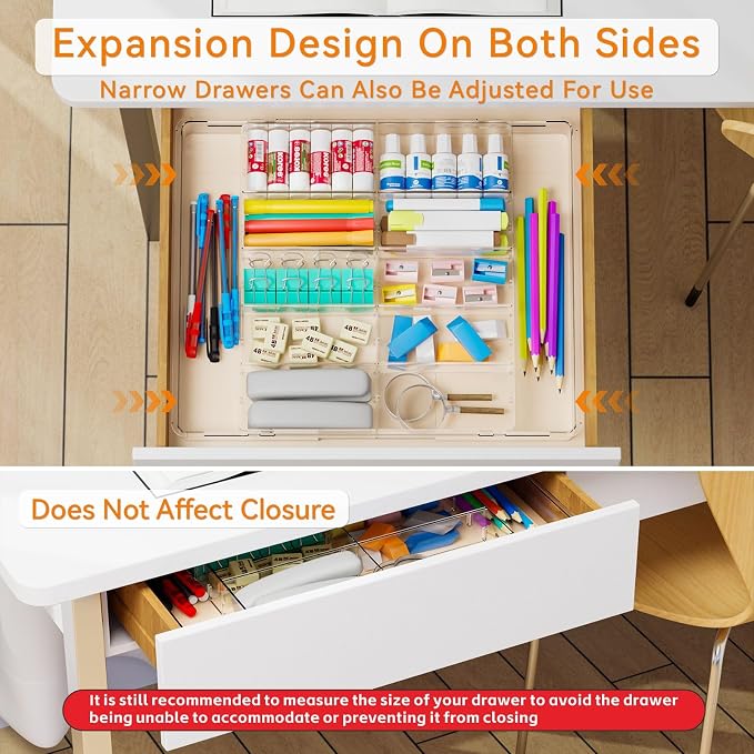 Yieach Large Expandable Desk Drawer Organizer Tray - Image 4