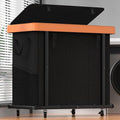 Laundry Basket with Wheels, 230L Leather Patchwork Laundry Sorter 3 Section by Unlockyourhomestoragelife