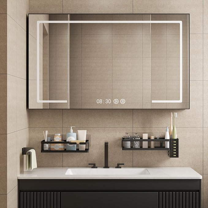 PUSDON 5-in-1 Wide Wall Mount Wrapped Mesh Kitchen Organizer & Shower Caddy Kit - Image 5