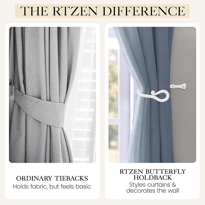 RTZEN Metal Curtain Tiebacks, Drapery Holders - Image 8