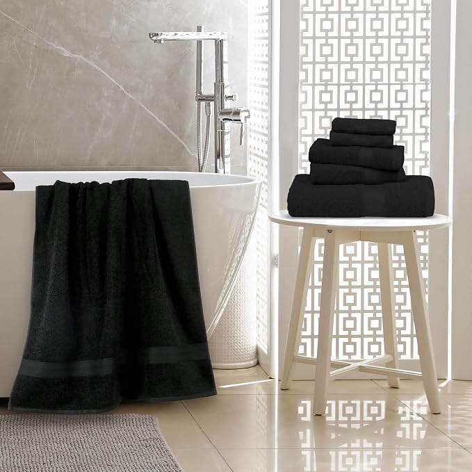 Amazon Basics 6-Piece Highly Absorbent Fade-Resistant Towel Set, 100% Cotton - Image 7