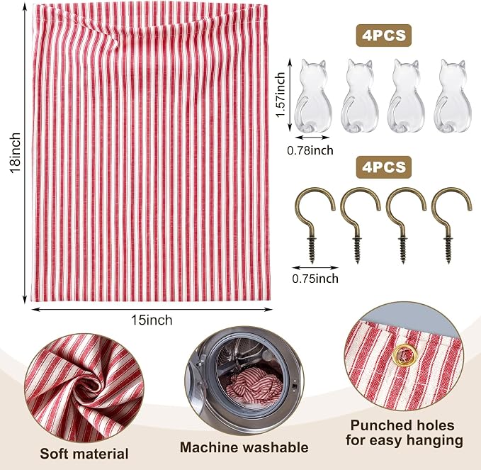 Reusable Dirty Rag Storage Linen Bag, Vertical Stripes - Image 2